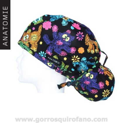 Gorro Quirofano ANATOMIE Gatos Neon ANA1035