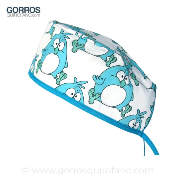 Gorros quirofano divertidos pollito azul - 788