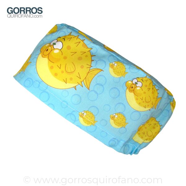 Gorros de quirófano azules Pez globo - 398