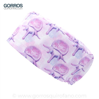 Gorros Quirófano Vértebras Acuarela Rosas - 1014