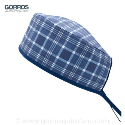 Gorros Quirófano Cuadros Escoceses Azules - 944